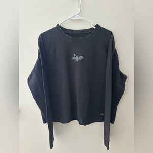 Large size Life Is Good Charcoal Long Sleeve Tee